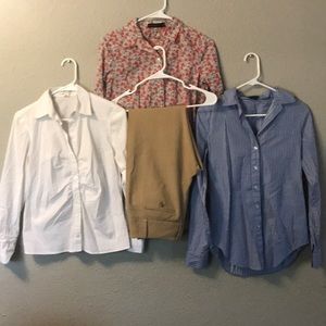 Business pants and button down long sleeve shirts